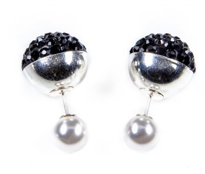 11083 Double Dots Half Black Crystal